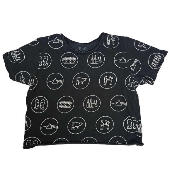 Pink Floyd Black Crop Top, Black/Tan, Medium - Picture 5 of 9
